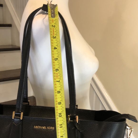 MICHAEL KORS Tumbled Black Leather Crossbody Satchel - Picture 8 of 17